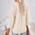 thumbnail image 7 of 2024 Women's V-Neck Long Sleeve Tops Solid Color Loose-Fit Pullover Winter Trendy Casual Blouse, 7 of 7