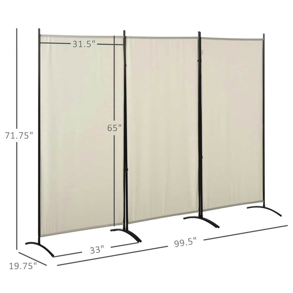Spaco 6' 3 Panel Room Divider, Functional and Stylish Privacy Screen for Indoor as Living Room, Entryway, Beige