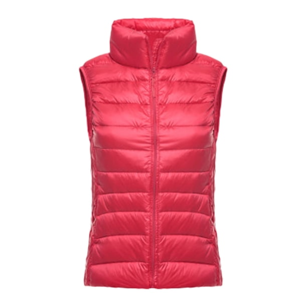 Gibobby Chalecos de mujer, chaleco acolchado para mujer, cuello de pie, ligero, con cierre profundo(RD1,G)