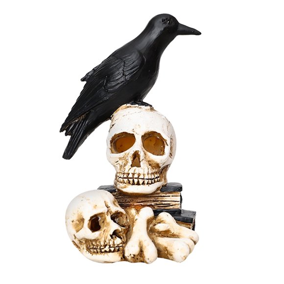 CEHVOM Halloween Skull Crow Lantern Jack-O'-Lantern With LED Lights Home Decorations