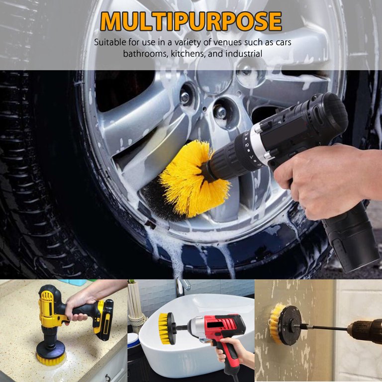 Electric Drill Brush Pad Kit All Purpose Cleaner Auto Tire Cleaning Tool  for Bathroom Kitchen Scrubber Brushes 20pcs/set 