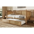 thumbnail image 3 of Velmero Traditional Style Rattan Twin Size Daybed Frame with Twin Size Trundle for Limited Space, Guest Room, No Box Spring Needed,Walnut, 3 of 16