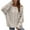 Khaki, variant on IROINNID Pullover Sweater for Women Ladies Loose Fit Knit Hollow Out Long Sleeve Pullover One-shoulder Casual Sweater,Gray
