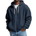 thumbnail image 3 of Zip Up Hoodie Men 2026 Fall Winter Long Sleeve Waffle Knit Full Zipper Hooded Sweatshirt with Pockets Mens Pullover Top, 3 of 5