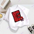 thumbnail image 3 of Vestido de verano de moda 2024, camiseta de algodón con cuello redondo, ropa para niña y niño, disfraz de dibujos animados Kawaii de Spider-Man con letras AZ, camiseta de moda, 3 of 5