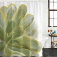 thumbnail image 3 of Sage Green Gold Waterproof Fabric Shower Curtain,Aesthetics Flower Boho Watercolor Art Waterproof Fabric Shower Curtain for Bathroom Curtains Bathtubs Shower Curtains with 12 Hooks Small 36x72in, 3 of 8