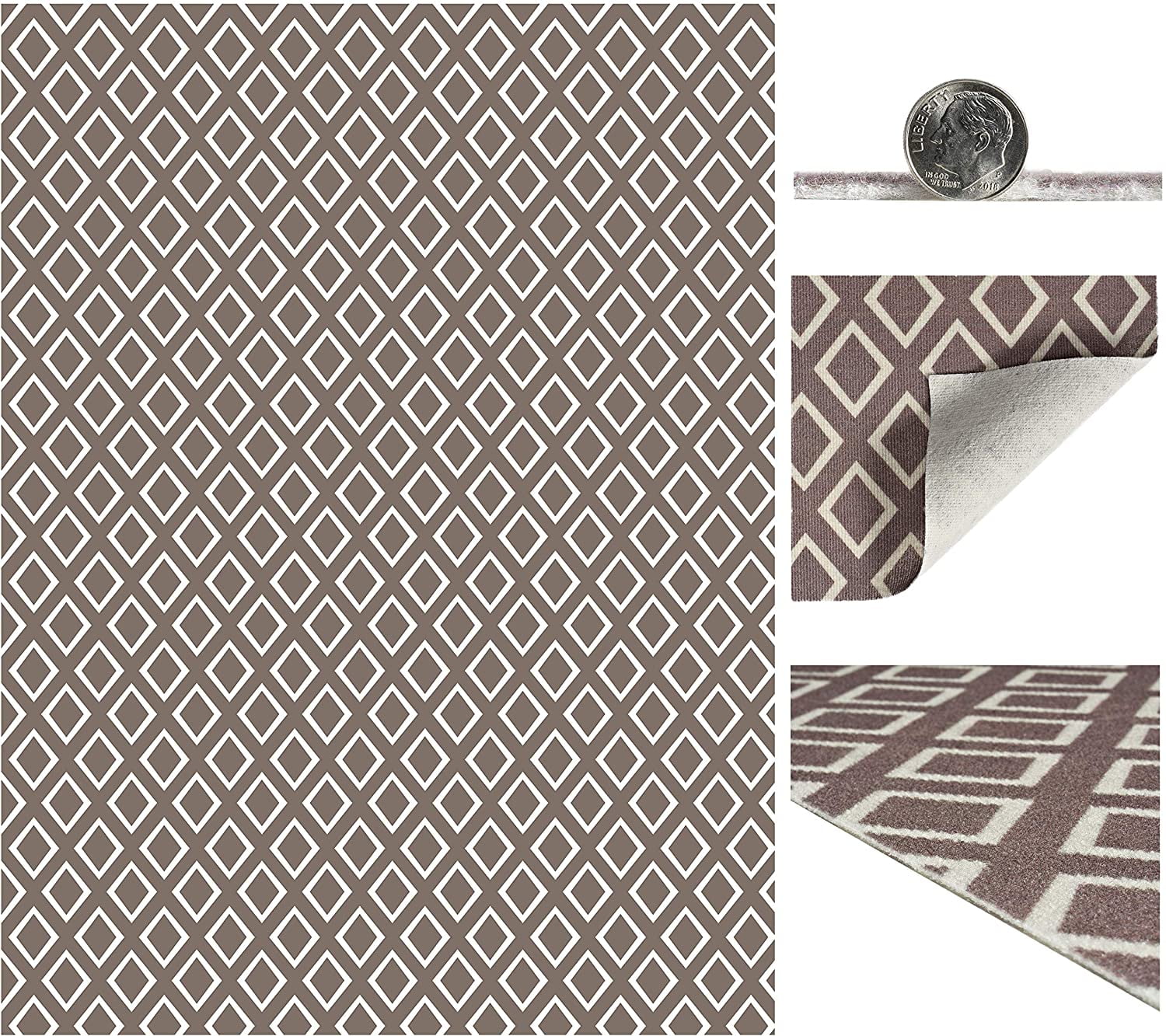 6' x 8' Diamond Pattern Indoor / Outdoor Area Rugs with Latex NonSlip