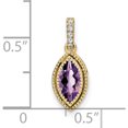 thumbnail image 4 of 14K Yellow Gold Marquise Amethyst And Diamond Pendant (Width 6.5) (Length 16.65) - Jbsp, 4 of 5