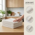 thumbnail image 3 of REGALWOVEN 2 Pack Cotton Linen Kitchen Towels, Solid Color Fringed Dish Towels, Soft Absorbent Hand Towels Apricot 18" x 18", 3 of 7