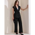 thumbnail image 2 of DARING DIVA Women's 2 Pcs Sleeveless Vest Wide Leg Pants L Black, 2 of 6