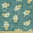 thumbnail image 2 of Ambesonne Space Fabric by the Yard Upholstery, Astronaut Bears and Stars, 10 Yards, Teal Multicolor, 2 of 5