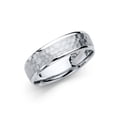 thumbnail image 1 of Solid 14k White Gold 5.5mm Hammered Finish Traditional Classic Comfort Fit Wedding Ring Band Size 6, 1 of 2