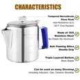thumbnail image 5 of APOXCON Cafetera multiusos con perilla de vidrio de borosilicato resistente al calor y mango de sílice antillama Cafetera de acero inoxidable para usar en cualquier estufa de inducción Estufa de fogat, 5 of 5