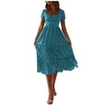 thumbnail image 1 of Vestido casual SCZ Estampado floral Cuello cuadrado Azul XL, 1 of 3
