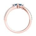 thumbnail image 6 of Mauli Jewels Engagement Rings for Women 1 Carat Two Stone Blue Diamond Ring 4 Prong14K Rose Gold, 6 of 6