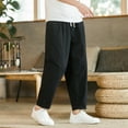 thumbnail image 3 of Men's Fashion Loose Casual Solid Color Nine Point Trousers, 3 of 6