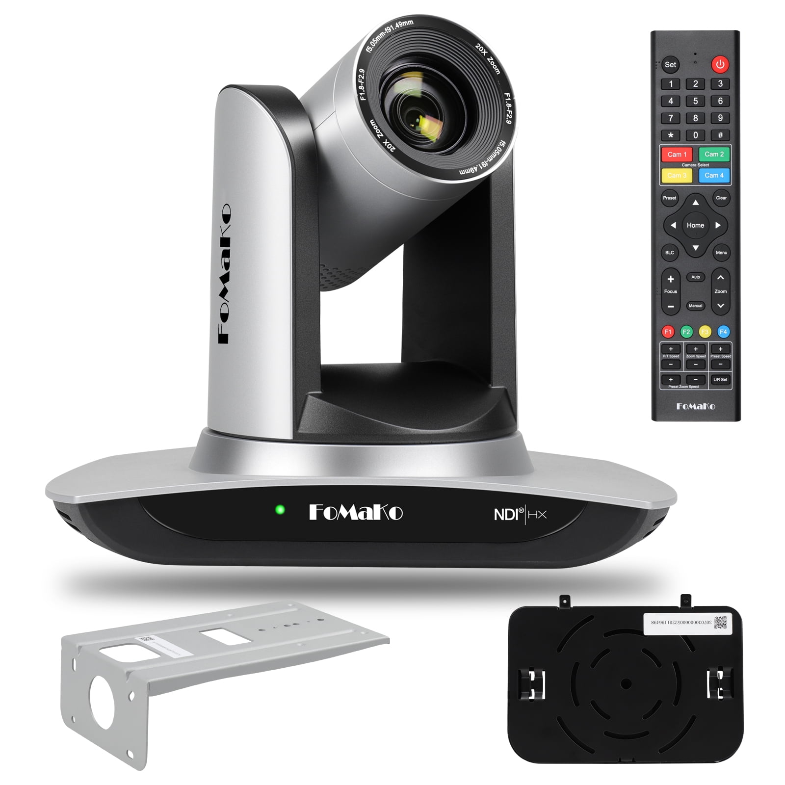 FoMaKo NDI Video Web Cam AI Auto Tracking HDMI PTZ Camera 20x Optical Zoom IP USB3.0 HDMI PTZ Camera for Church Services Worship Education, PoE 1080P60 FMK20UH NDI