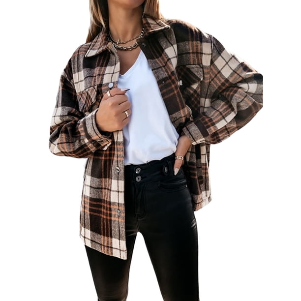 long plaid flannel coat