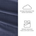 thumbnail image 5 of Noble Linens 4 Piece Pattern Microfiber Bed Sheets Set, Navy My Heart, California King, 5 of 11