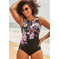 thumbnail image 4 of Swimsuits For All Women's Plus Size Tummy Control Chlorine Resistant High Neck One Piece Swimsuit, 4 of 5