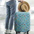 thumbnail image 2 of Cartoon Traffic Vehicles Signs Blue Pattern Luggage Cover Fashion Suitcase Cover Baggage Covers Fit 25-28 Inch Luggage (Go Travel), 2 of 5