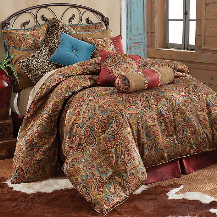 Hiend Accents San Angelo Full Comforter, Leather Bedding Sets