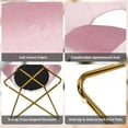 thumbnail image 6 of Giantex Velvet Dining Chair, Upholstered Accent Comfy Armchair, Vanity Mid Century Desk Chair w/Soft Cushion & Metal Legs, Leisure Sofa Chair for Office, Home, Living Room, Pink, 6 of 8