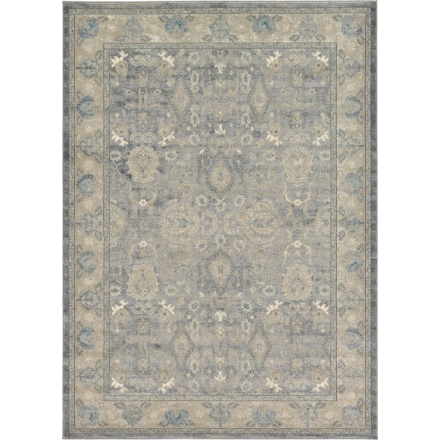 Unique Loom 3125585 Traditional Oriental Area Rug, 7' x 10', Gray/Light Brown