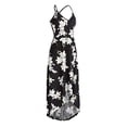 thumbnail image 4 of SMihono Robe Maxi Bohème d'Été pour Femmes Grande Taille Robe Maxi Asymétrique pour Femmes Décontractée à Col en V d'Été à Fleurs Sans Manches Robes de Plage Évasées Robe d'Été, 4 of 8