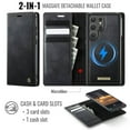 thumbnail image 2 of Magnetic 2 in 1 Detachable Wallet Case for Samsung Galaxy S22 Ultra with Card Holder Women Men, Retro PU Leather【RFID Blocking】Kickstand Shockproof Cover, 2 of 13