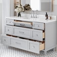 thumbnail image 2 of ARIEL Monroe 61 Inch Single Rectangle Sink Bathroom Vanity With Pure White Quartz Countertop 1.5 Inch Edge In Grey, 2 of 7