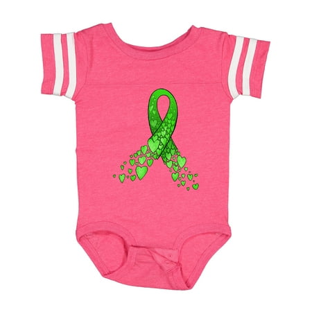 

Inktastic Mental Health Awareness Ribbon with Green Hearts Gift Baby Boy or Baby Girl Bodysuit