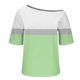 thumbnail image 5 of Tops de Manga Corta para las Mujeres Cuello Inclinado de Ajuste Suelto Casual Blusa Deportiva para el Hogar, Top de Poliéster Relajado para Primavera Verano Diario Y Entretenimiento, 5 of 6