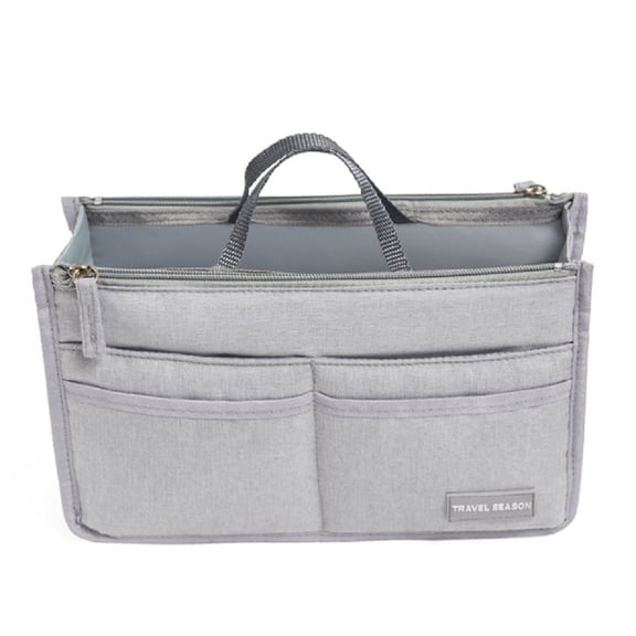 Multi-Pocket Purse Organizer Insert, Handbag & Tote Bag Storage Pouch with Zippered Compartments, Bag-in-Bag Insert for Quick Access, TIKA