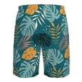 thumbnail image 6 of Kdxio Tropical Leaves Pattern Mens Casual Shorts - Drawstring Summer Beach Sports Shorts for Men, 6 of 9