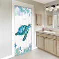 thumbnail image 3 of Sea Turtle Stall Shower Curtain 36Wx72H Inch Small Walkin Teal Blue Under The Sea Animal Beach Ocean Themed Nautical Coastal Fabric Waterproof Polyest, 3 of 4