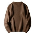 thumbnail image 5 of Tawop Long Sleeve Shirts for Men Crew Neck Knit Pullover Solid Casual Brown 2XL, 5 of 7