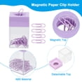thumbnail image 3 of Soporte de clip de papel magnético Uxcell, organizador de clips de papel de gran capacidad para escritorio, púrpura, 3 of 6