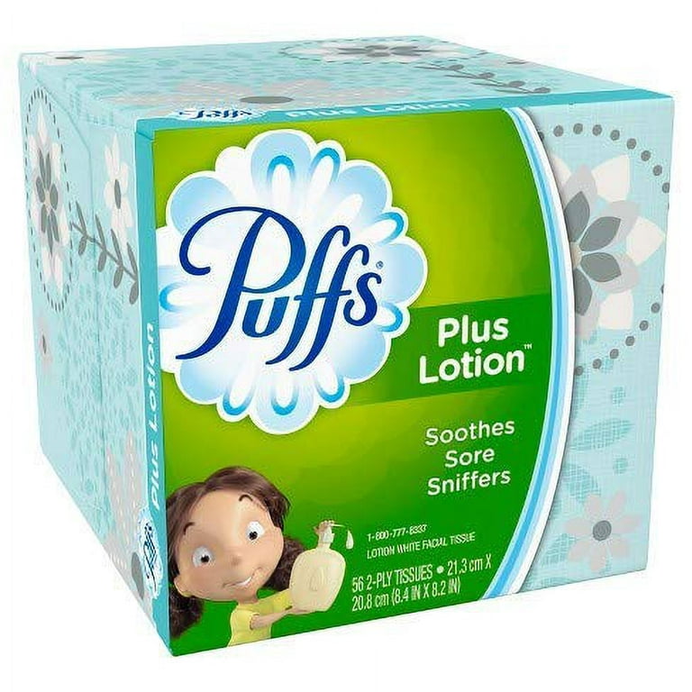 Puffs Plus Lotion Facial Tissues, 10 Cubes, 56 Tissues per Box