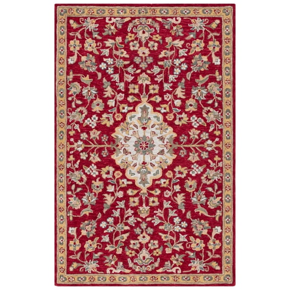 SAFAVIEH Blossom Layla Floral Area Rug, Red/Ivory, 8' x 10'