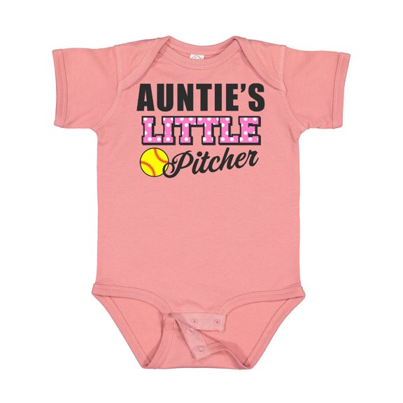 Inktastic Auntie's Little Pitcher Softball Girls Baby Bodysuit