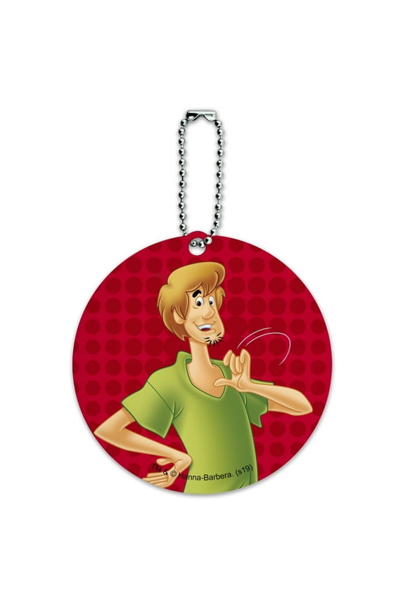 Scooby-Doo Shaggy Character Round Luggage ID Tag Card Suitcase Carry-On