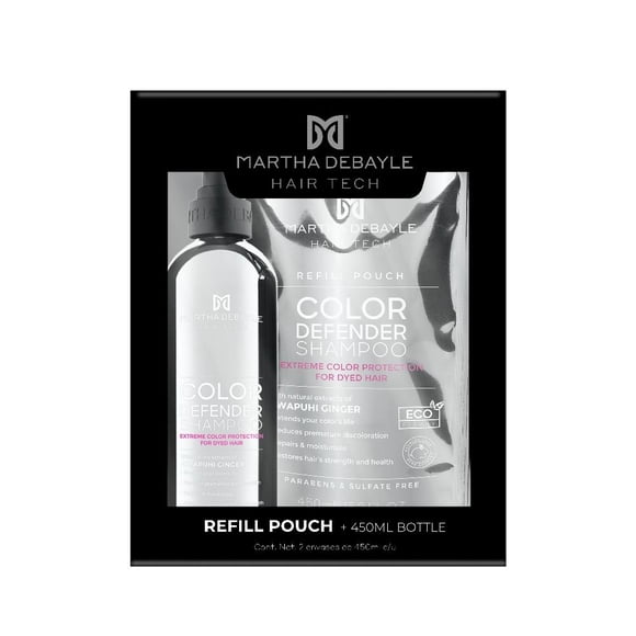 Paquete Shampoo Martha Debayle Color Protector con jengibre + Refill Shampoo Color Protector con jengibre 450 ml c/u
