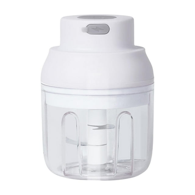 Picadora de ajo eléctrica, cortadora de cebolla, machacadora de ajo para verduras, frutas y carne. Blanco