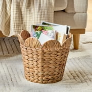 Better Homes & Gardens Round Scalloped Rim Water Hyacinth Basket