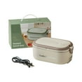 thumbnail image 2 of Cordless Electric Lunch Box, Heated Lunch Box Battery Powered with Automatic Scheduled Heating with Removable Tray Divider, Dishwasher Safe, for Hot Meals Anywhere, Brown, 2 of 3