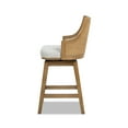 thumbnail image 6 of Bahama 26" Cane Rattan High-Back Swivel Counter Stool with Recessed Arms Two-Tone Neutral Gray Polyester Wool Blend, 6 of 9