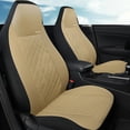 thumbnail image 2 of Fundas de asiento delantero GIANT PANDA de piel sintética universales, color beige, 2 of 9