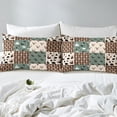 thumbnail image 4 of Farmhouse Decor,Rustic Deer Antler Comforter Cover King,Black Bear Duvet Cover Teens,Woodland Wildlife Moose Bedding Set Checkered Buffalo Plaid Decor Patchwork Quilt Cover,Brown Green, 4 of 5