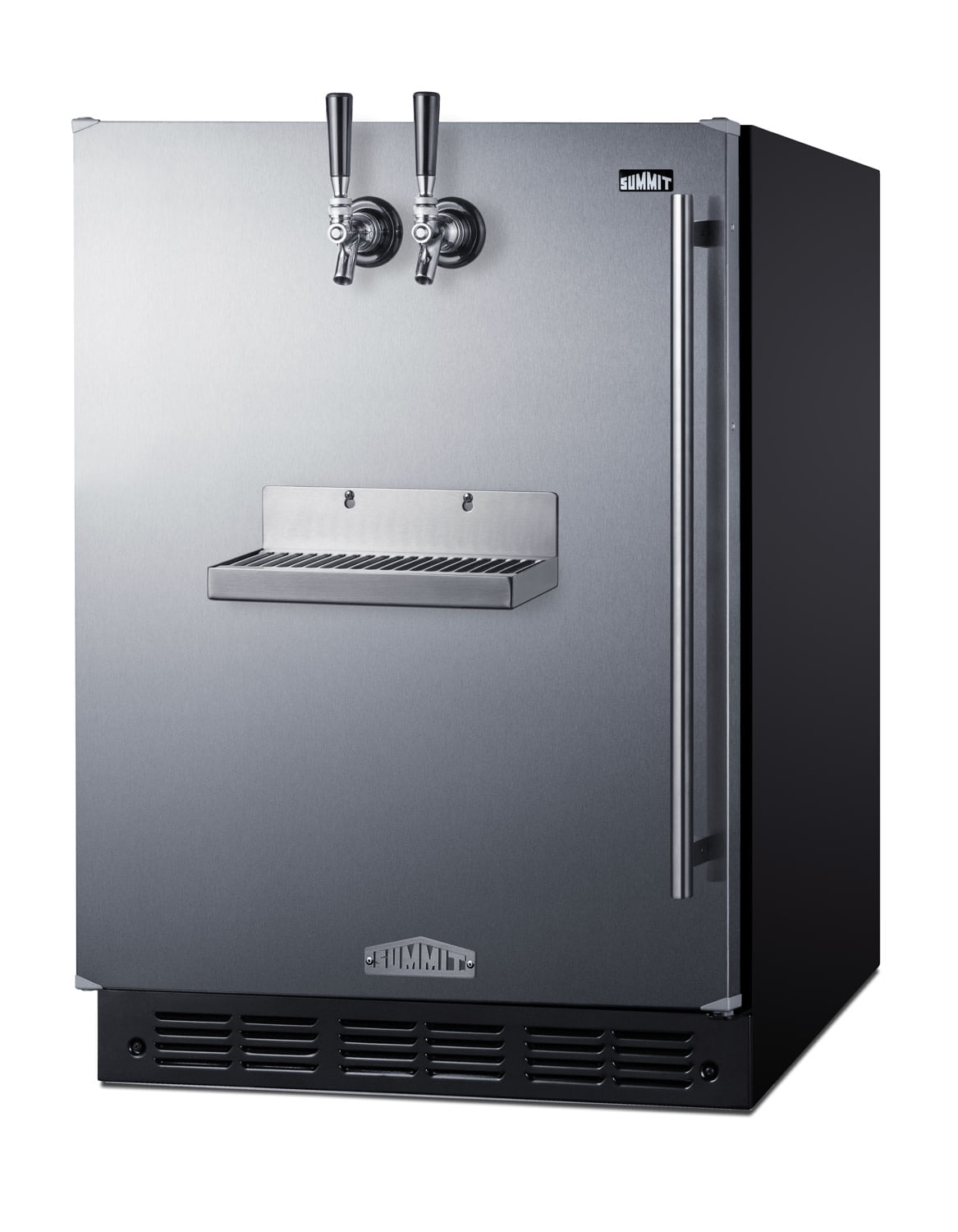 Summit Sbcfrtpadalhd 24" Wide 5.3 Cu. Ft. Built-In Double Tap Kegerator - Stainless Steel